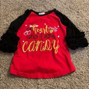 Little girls small Valentine’s Day shirt